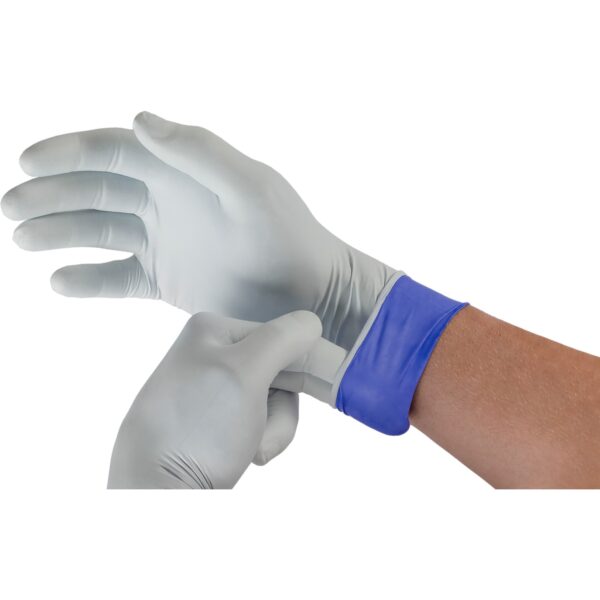 LifeStar EC Medium NonSterile Nitrile Examination Glove with Extended Cuff and Textured Fingertips * Fentanyl Tested - Image 5