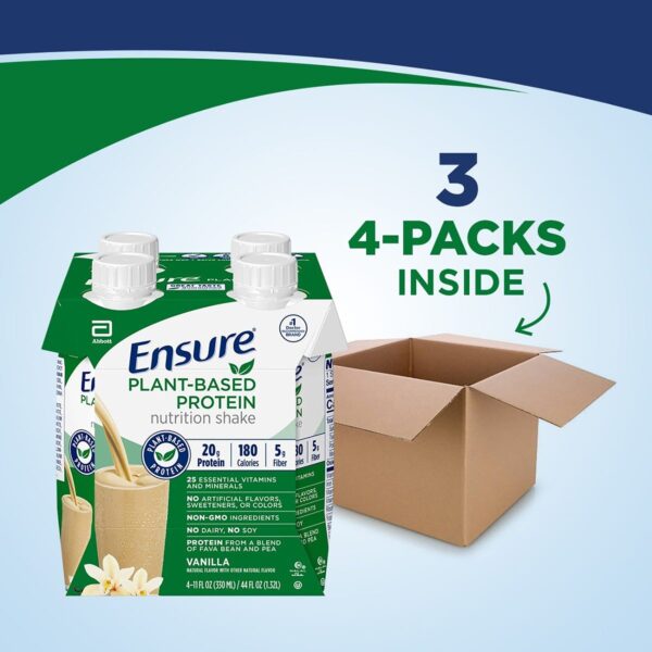 Ensure Plant-Based Protein Nutrition Shake Vanilla Flavor - 11 oz. Liquid Carton by Oral Supplement - Image 7