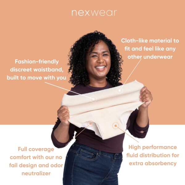 Nexwear Female Adult Absorbent Underwear X-Large Disposable Moderate Absorbency - Image 8