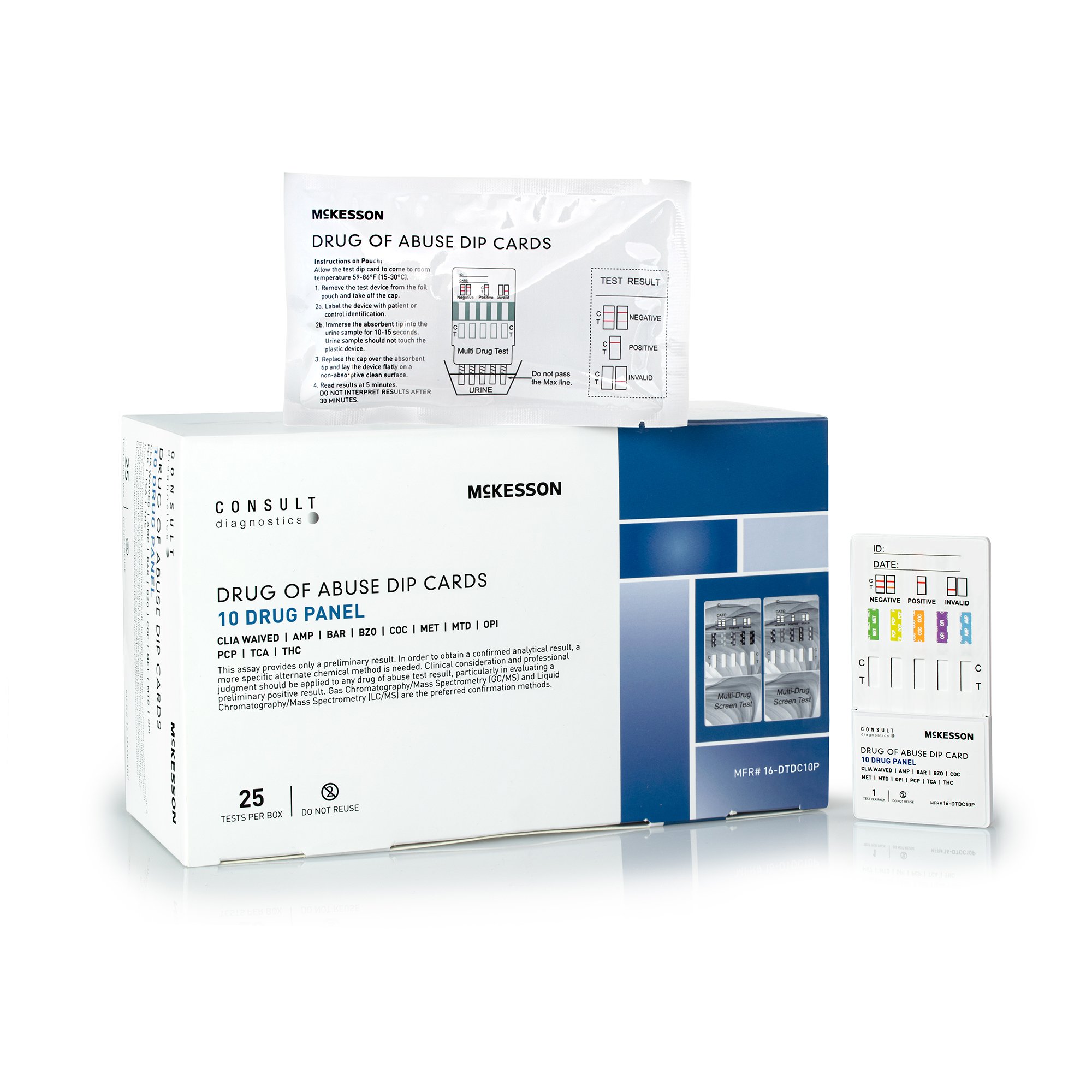 McKesson Consult Drugs of Abuse Test Kit Part 16-DTDC10P * 25 Urine Drug Screening Tests