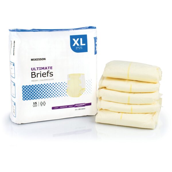 McKesson Unisex Adult Incontinence Brief X-Large Disposable Heavy Absorbency - Part No. BR33893 - Image 6