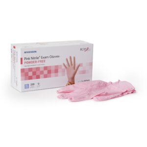 McKesson Pink Nitrile Exam Gloves - X-Large, Non-Sterile, Textured Fingertips, Standard Cuff Length