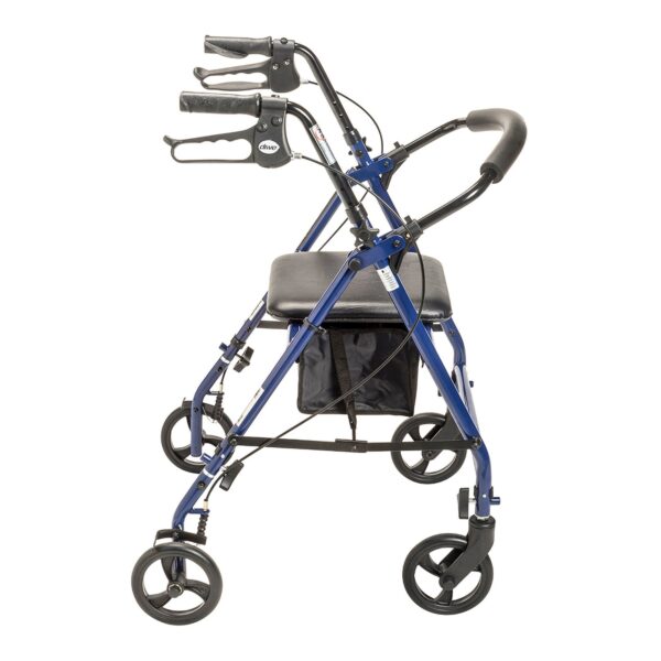 Drive Medical 4 Wheel Rollator with Adjustable Height and Folding Steel Frame - Blue (Part R800KD-BL) - Image 3