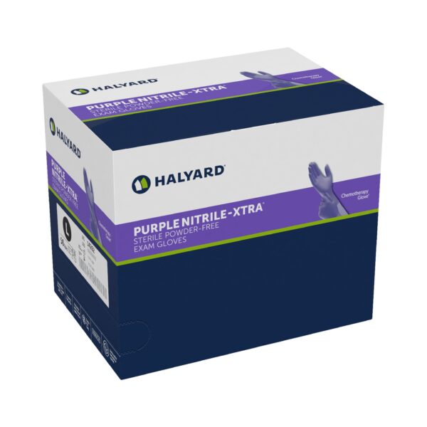 Halyard Nitrile-Xtra Large Purple Exam Gloves with Extended Cuff * Textured Fingertips, Sterile Pair - Image 2