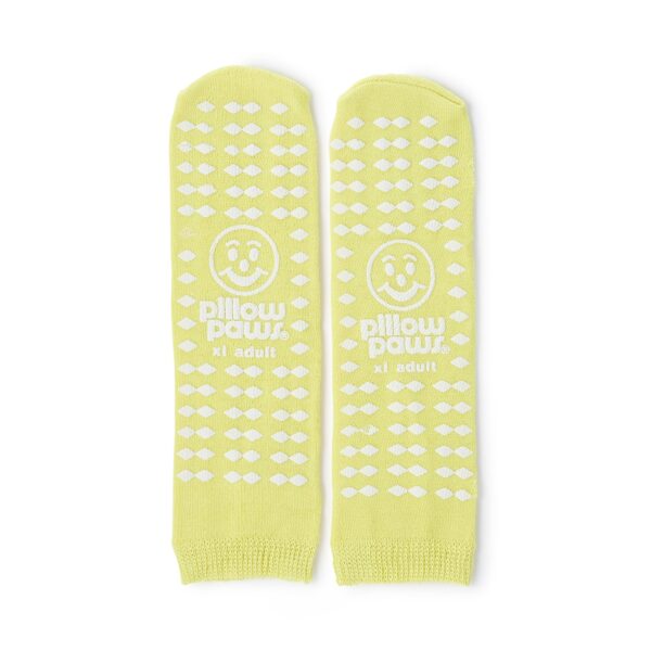 Komfort Pillow Paws Unisex Adult Slipper Socks - All Around Tread, Yellow, Size 7.5-10 - Image 2