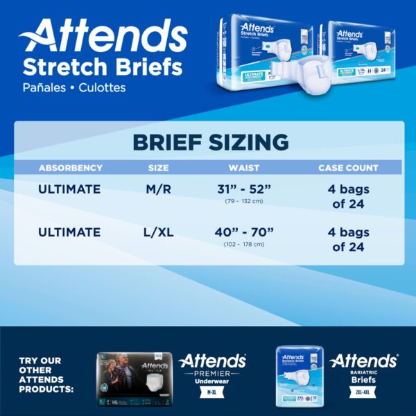 Attends Unisex Adult Incontinence Brief DDSLXL * Heavy Absorbency, Size Large to Extra Large - Image 5