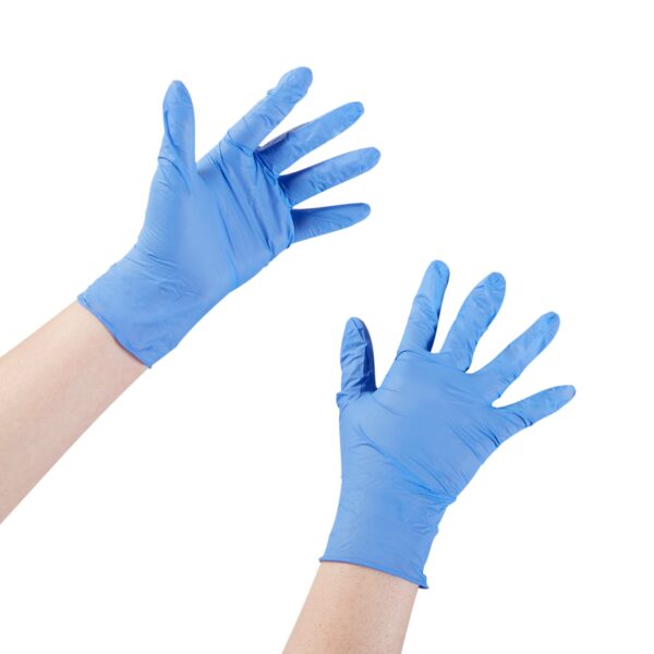 McKesson Confiderm 3.5C Medium Nitrile Exam Gloves with Textured Fingertips and Beaded Cuff - Image 9