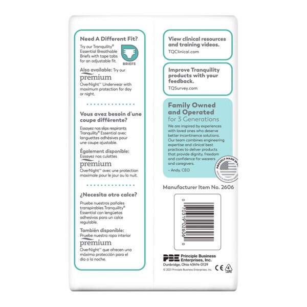 Tranquility Essential Part 418717 Unisex Adult Heavy Absorbency Pull-On Underwear - Image 3