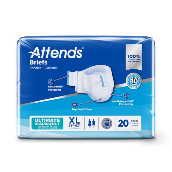 Attends Advanced X-Large Unisex Adult Incontinence Brief * Heavy Absorbency, 58-63 inch Waist - Image 3