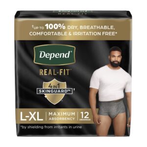 Depend Real Fit Large/X-Large Male Adult Absorbent Underwear * Heavy Absorbency, Breathable & Discreet