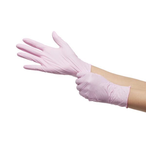 McKesson Pink Nitrile Exam Gloves Large - NonSterile, Textured Fingertips, Standard Cuff Length - Image 7