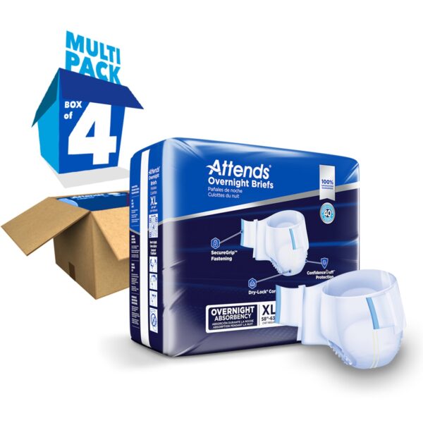 Attends Unisex Adult Overnight Incontinence Brief X-Large - Heavy Absorbency, DDEW40 - Image 7