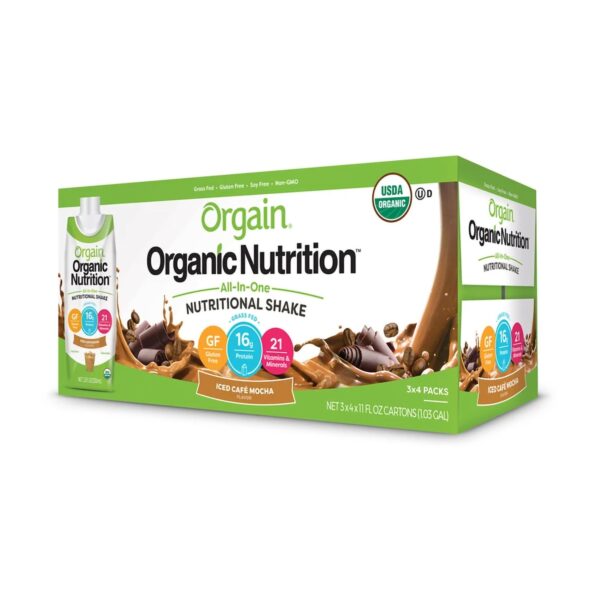 Orgain Organic Nutritional Shake Iced Cafe Mocha Flavor - 11 oz. Liquid Carton (Part #860547000075) - Image 4