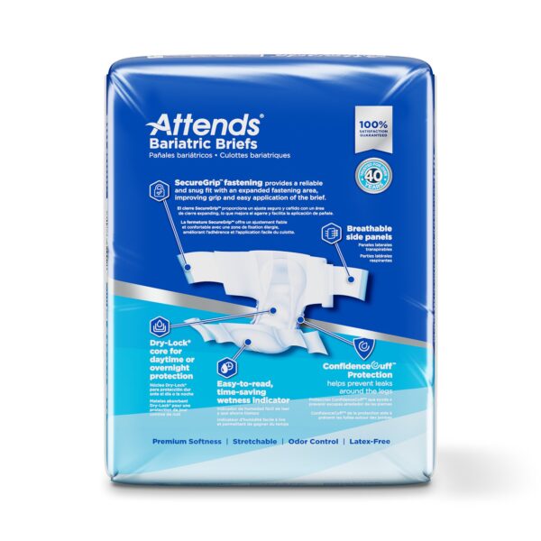 Attends Bariatric 3X-Large Disposable Heavy Absorbency Incontinence Brief - Unisex - Image 4
