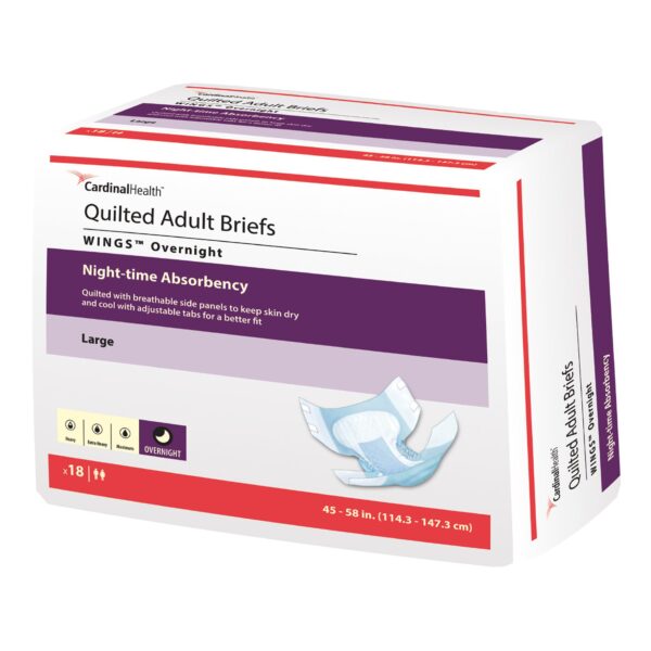 Unisex Adult Incontinence Brief Wings Overnight Quilted Large Disposable Heavy Absorbency by Brand 67034 - Image 3