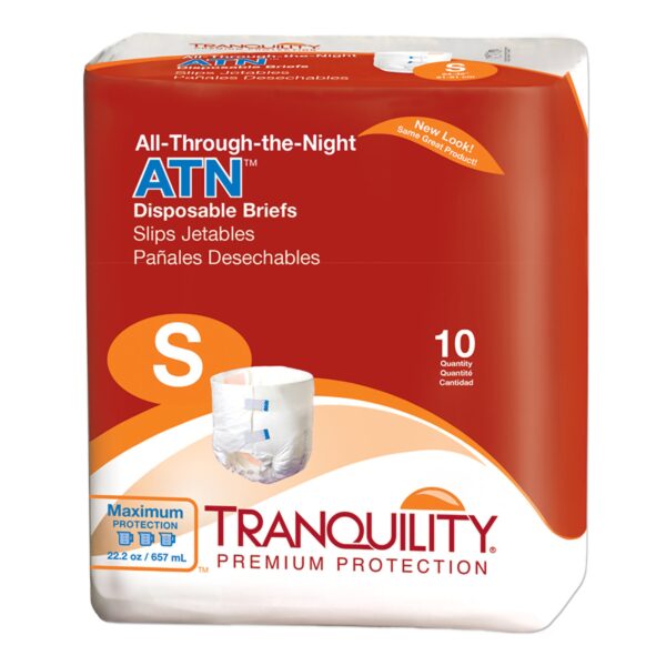 Tranquility Unisex Adult Incontinence Brief Part No. 2184 * Heavy Absorbency, Small Disposable