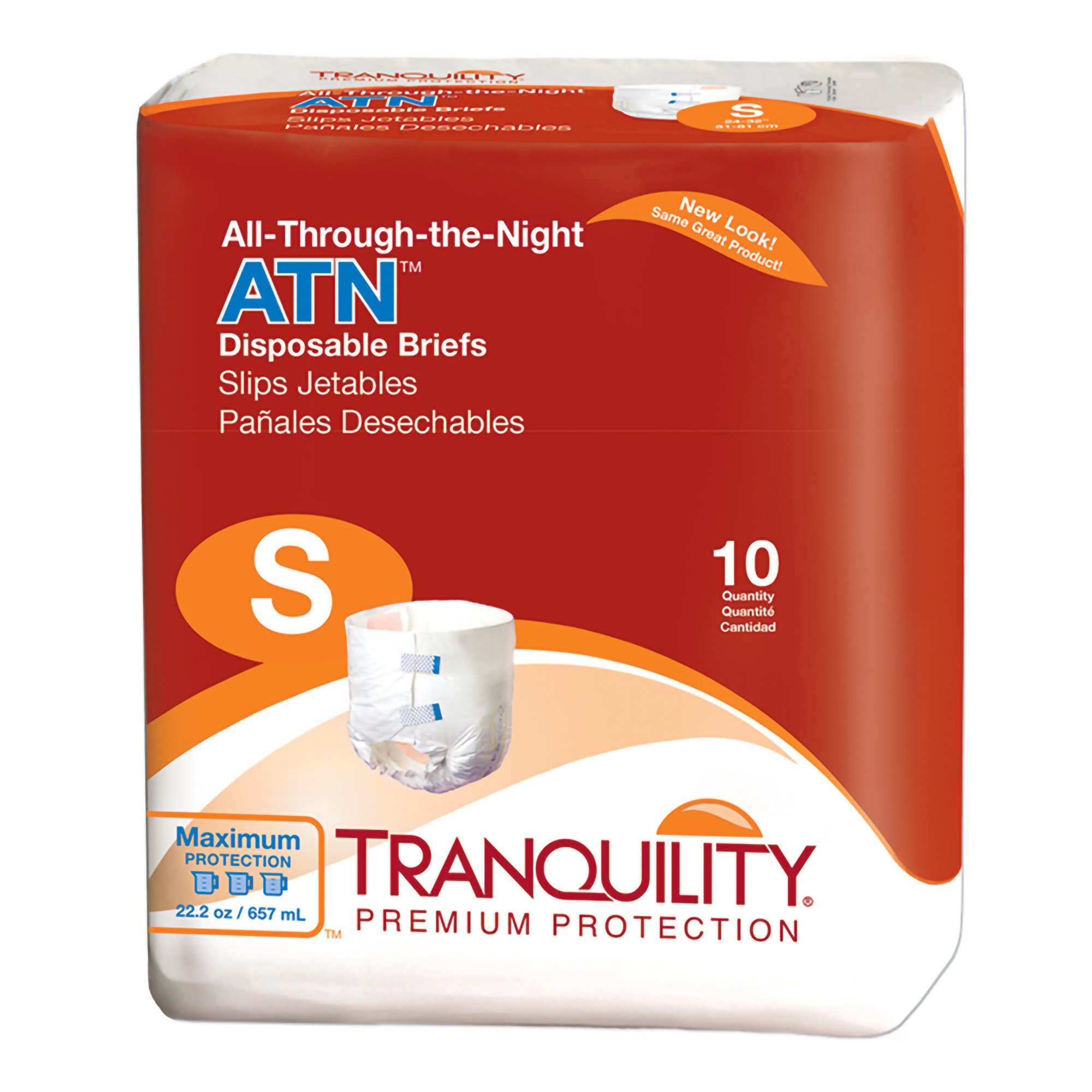 Tranquility Unisex Adult Incontinence Brief Part 2184 - Heavy Absorbency, Small Disposable
