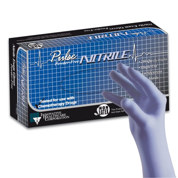 Pulse Nitrile Exam Gloves - Small, Aqua Blue, Chemotherapy & Fentanyl Tested by MedLine, Part 177102