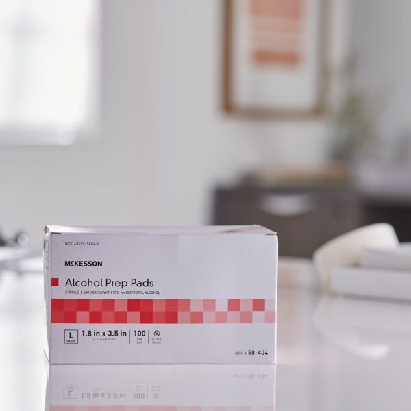 McKesson Alcohol Prep Pad with 70% Isopropyl Alcohol, Large Sterile Individual Packet - Image 6