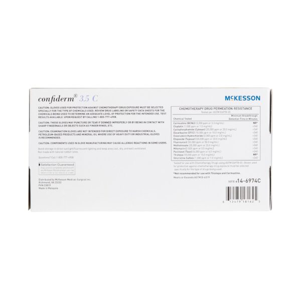McKesson Confiderm 3.5C Small Nitrile Exam Gloves * Powder-Free, Textured Fingertips, Blue, Chemo Tested - Image 7