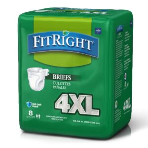 FitRight Bariatric 4X-Large Disposable Heavy Absorbency Incontinence Briefs - Unisex Adult