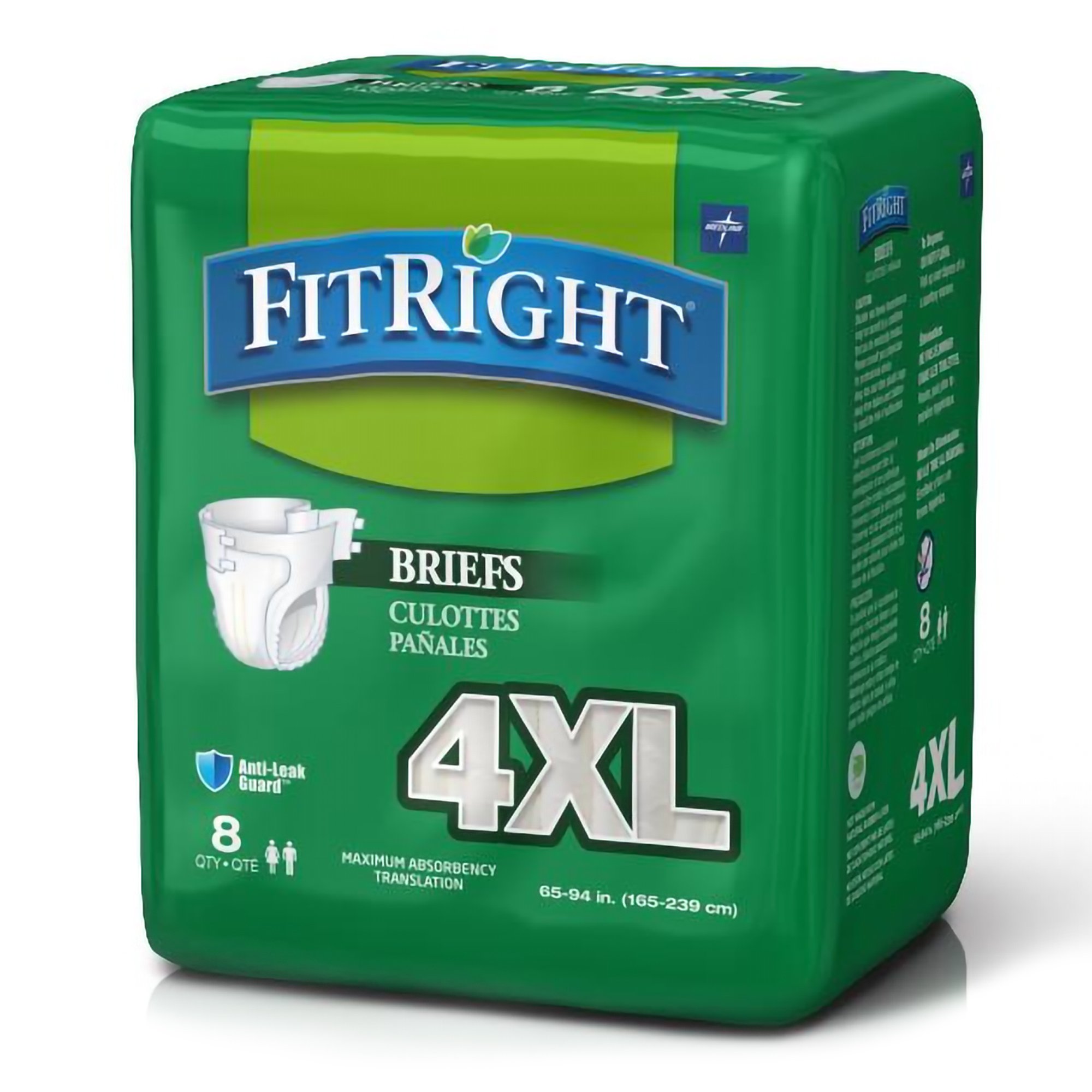 FitRight Bariatric 4X-Large Disposable Heavy Absorbency Incontinence Briefs - Unisex Adult