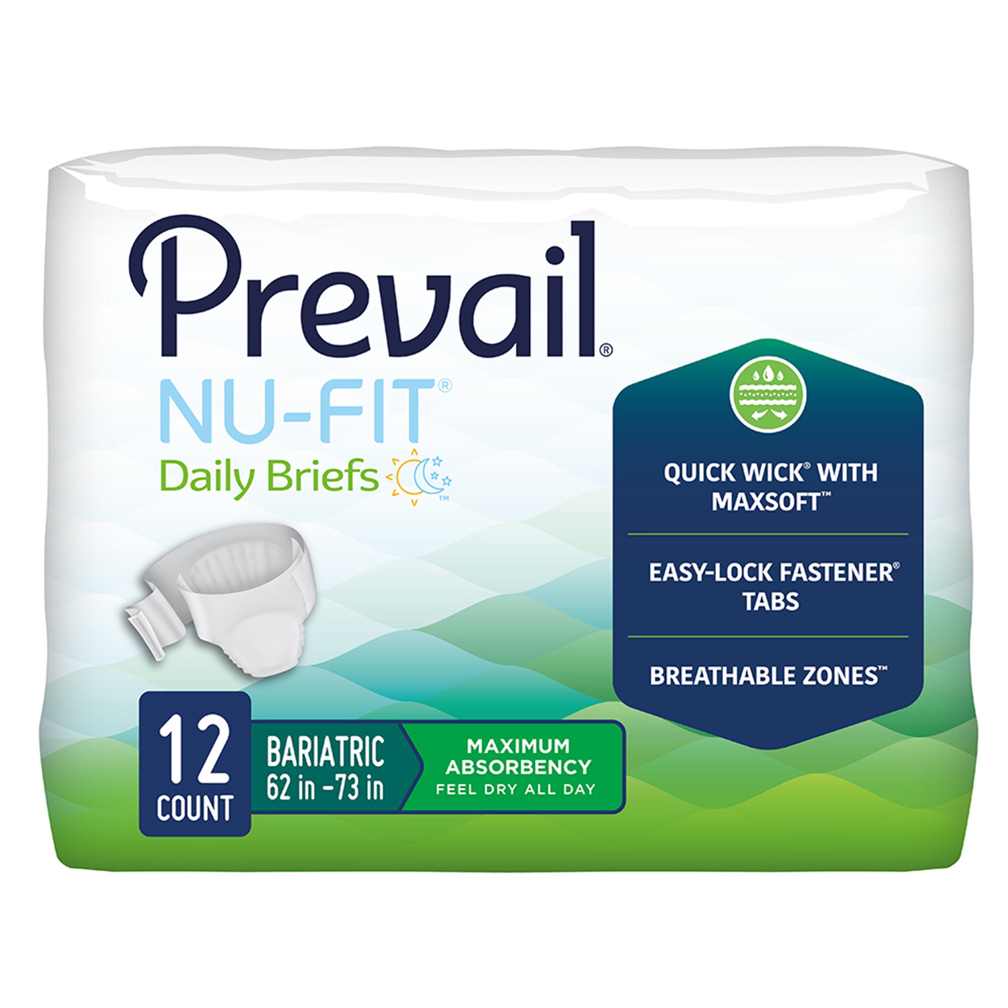 Prevail Nu-Fit 2X-Large Disposable Heavy Absorbency Incontinence Briefs by ProCare - CRB-017