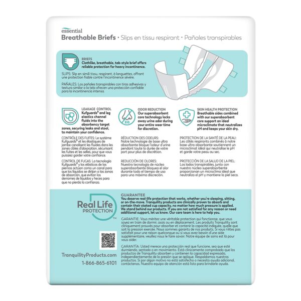 Tranquility Essential Medium Disposable Heavy Absorbency Incontinence Brief - Unisex - Image 2