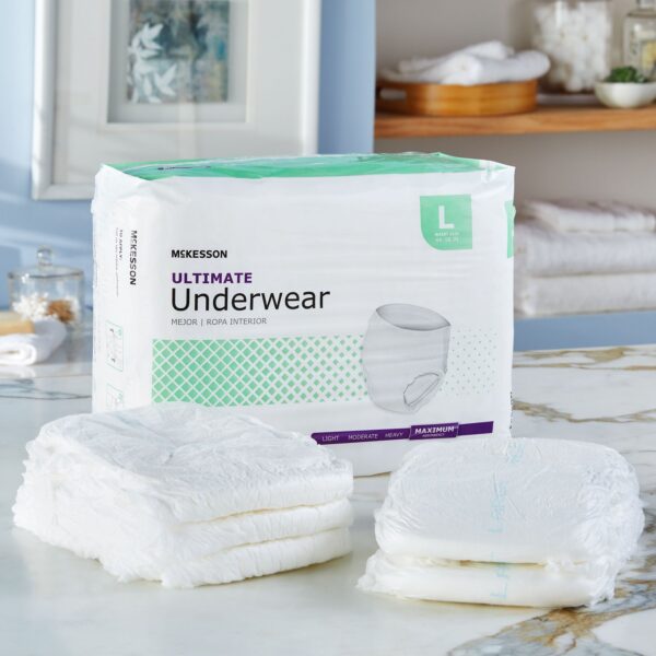 McKesson Unisex Adult Absorbent Underwear, Large, Heavy Absorbency - Tear-Away Sides for Easy Removal - Image 8