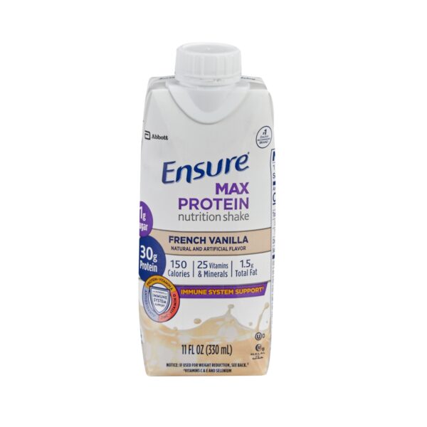 Ensure Max Protein French Vanilla Nutritional Shake 11 oz. Reclosable Carton by Abbott * High-Protein Liquid Supplement for Muscle Support - Image 3