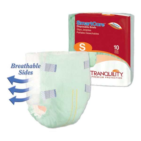 Tranquility SmartCore Unisex Adult Incontinence Brief Part 2311 - Small Disposable Heavy Absorbency - Image 3