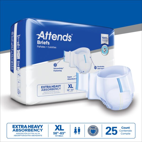 Attends Care Advanced Unisex Adult Incontinence Brief X-Large DDP40100 - Image 10