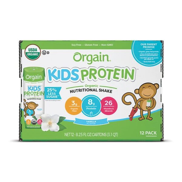 Orgain Kids Pediatric Oral Supplement Vanilla Flavor 8.25 oz Nutritional Shake - Organic and Ready-to-Use - Image 2