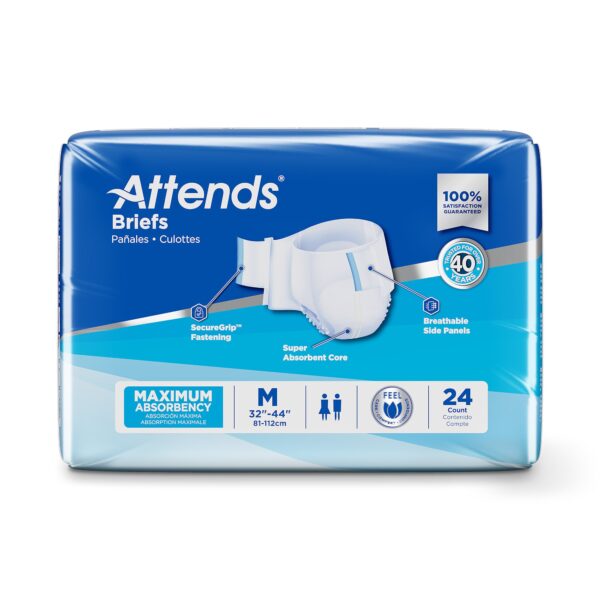 Attends DDA20 Unisex Medium Disposable Heavy Absorbency Incontinence Brief - Image 3