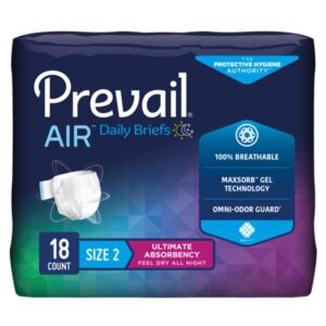 Prevail Air Unisex Adult Incontinence Brief Size 2 / Large - Heavy Absorbency by Prevail, Part PVBNG-013CA