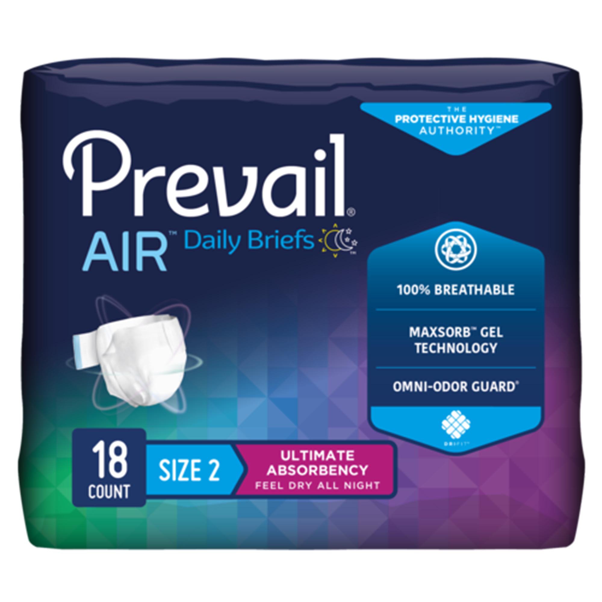 Prevail Air Unisex Adult Incontinence Brief Size 2 / Large - Heavy Absorbency by Prevail, Part PVBNG-013CA