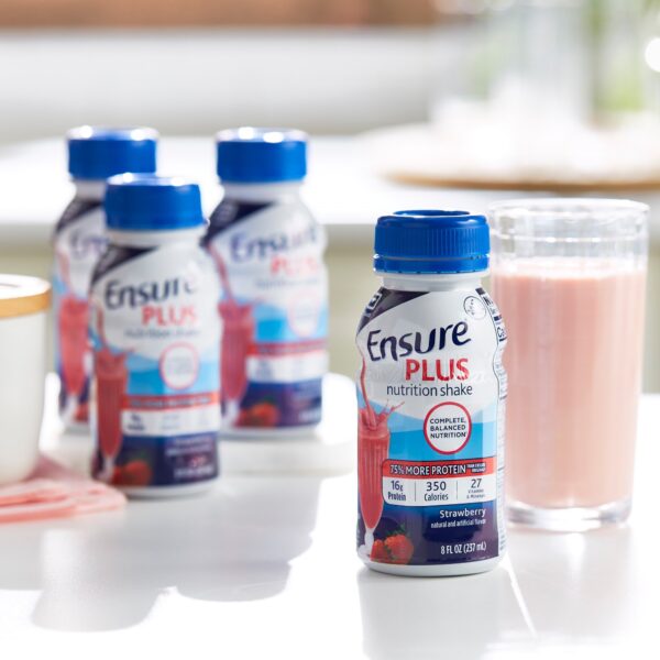 Ensure Plus Nutrition Shake Strawberry Flavor by Abbott, 8 oz. Liquid Bottle - Image 7