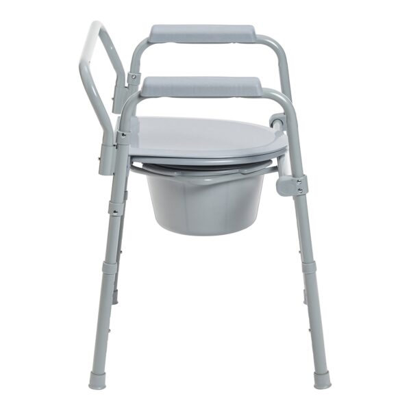 McKesson 3-in-1 Commode Chair with Steel Frame and Adjustable Height, 13.5 Inch Seat Width - Image 4