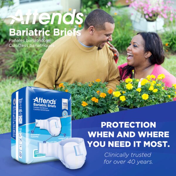 Attends Bariatric 3X-Large Disposable Heavy Absorbency Incontinence Brief - Unisex - Image 10