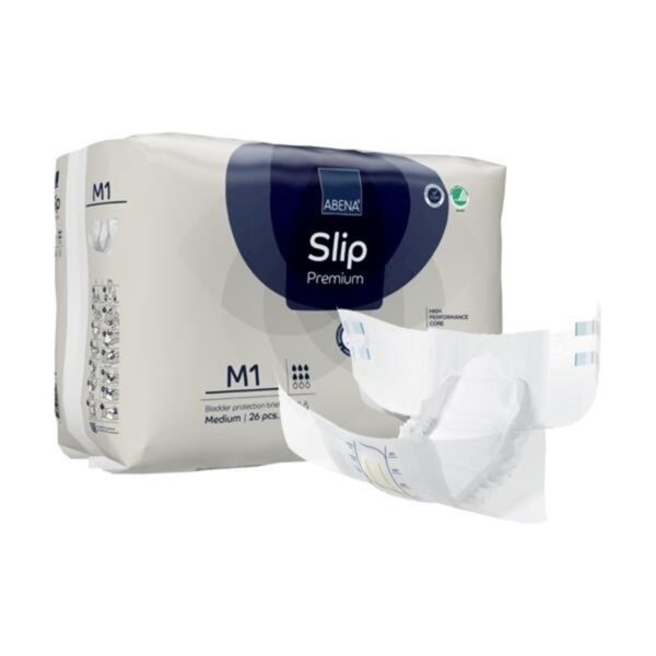 Abena Slip Premium M1 Medium Unisex Adult Incontinence Brief * Heavy Absorbency, 2,000 mL Capacity