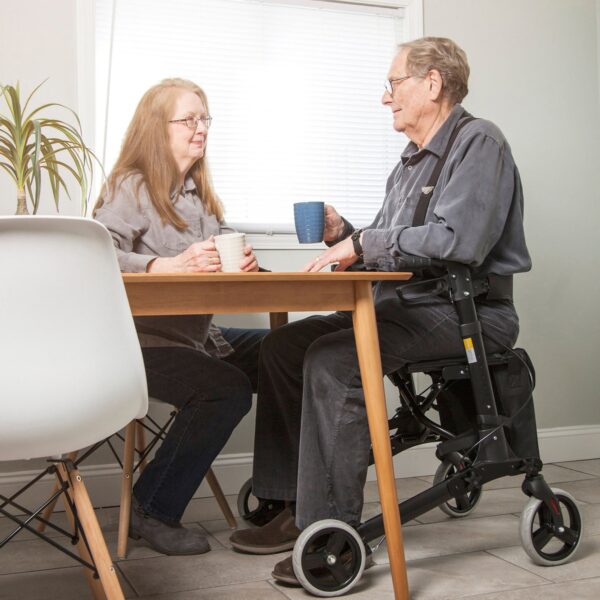 HealthSmart Gateway 4 Wheel Rollator in Titanium Gray * Adjustable Height, Lightweight Folding Aluminum Frame - Image 5