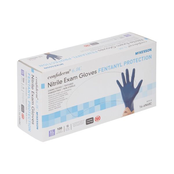 McKesson Confiderm 6.8C X-Large Nitrile Exam Gloves * Chemotherapy and Fentanyl Resistant, Textured Fingertips - Image 6