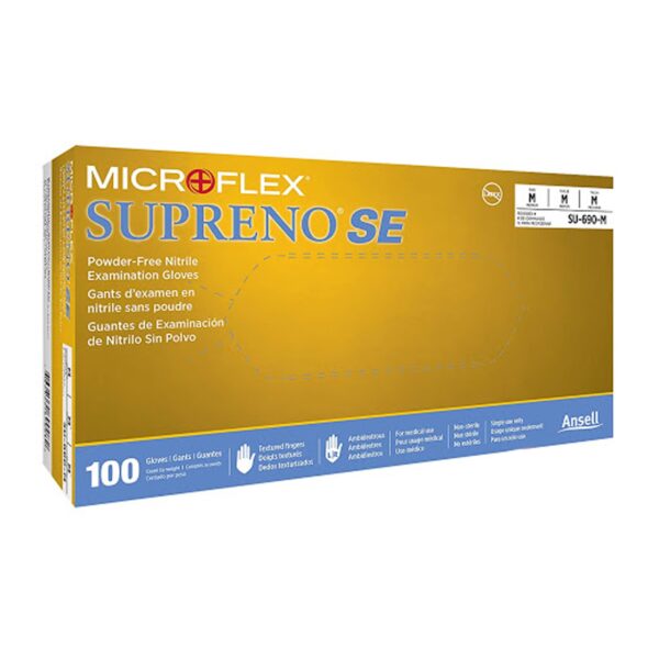 Supreno SE Medium Nitrile Exam Gloves by Brand * NonSterile, Textured Fingertips, Standard Cuff, Blue