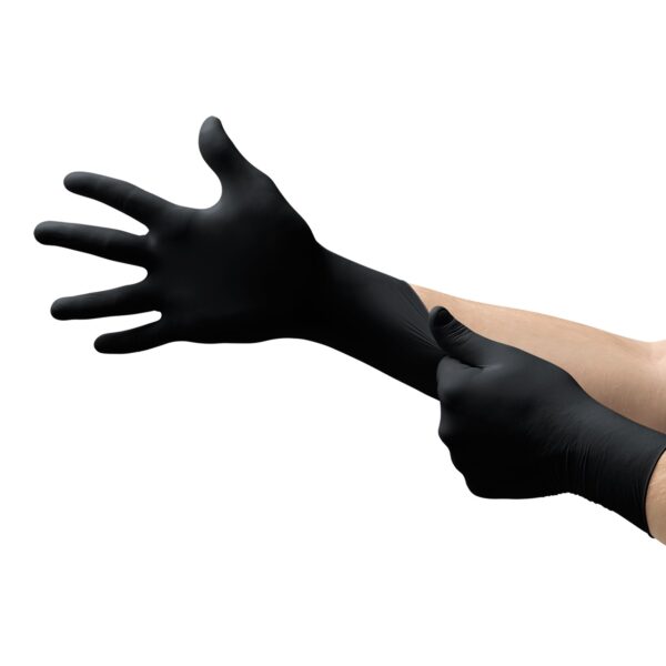 Microflex MidKnight Small NonSterile Nitrile Exam Gloves - Fully Textured, 9.6 Inch Length, Fentanyl Tested - Image 2