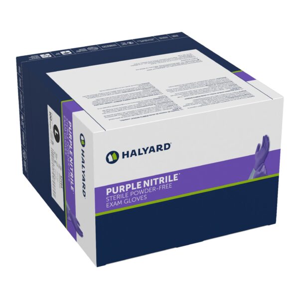 Sterile Large Purple Nitrile Exam Gloves by CS Part 52103 * Textured Fingertips, Chemo Tested, Standard Cuff Length - Image 2