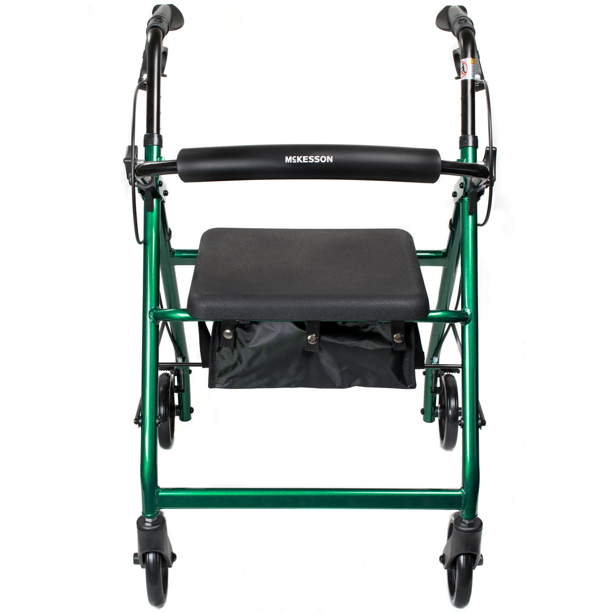 McKesson 4-Wheel Green Rollator with Adjustable Height and Folding Aluminum Frame