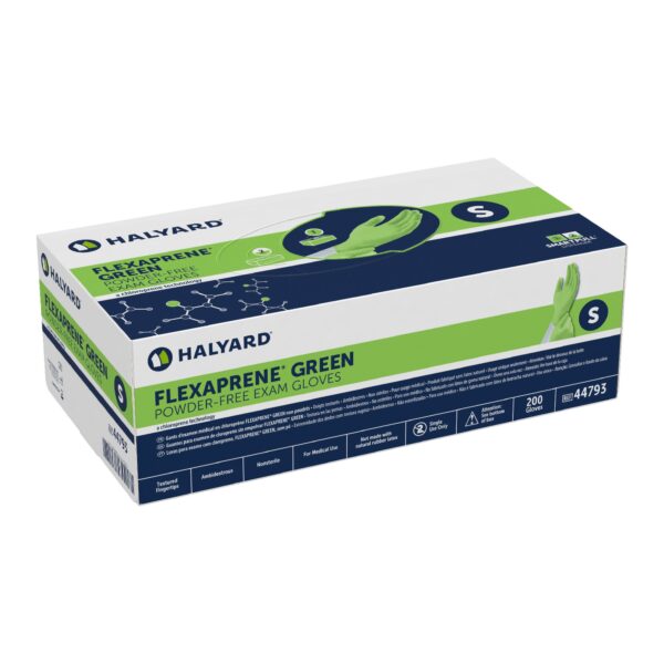 FLEXAPRENE Green Small Exam Gloves by Brand - NonSterile Chloroprene, 9-Inch Standard Cuff with Textured Fingertips - Image 2