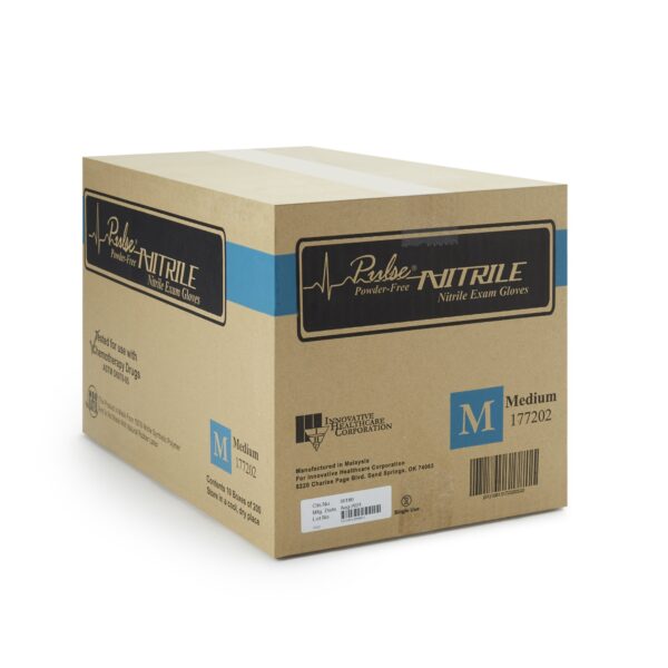 Pulse Nitrile Exam Gloves by Cardinal Health, Part Number 177202, Medium, Aqua Blue, Chemotherapy and Fentanyl Tested - Image 4