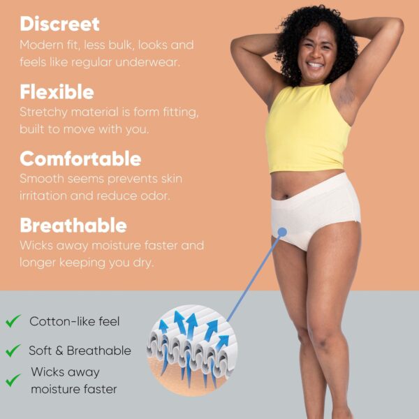 Nexwear Female Adult Absorbent Underwear X-Large Disposable Moderate Absorbency - Image 5