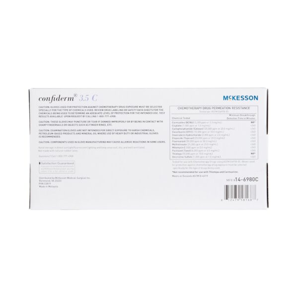 McKesson Confiderm 3.5C X-Large Nitrile Exam Gloves with Textured Fingertips and Beaded Cuff - Image 7